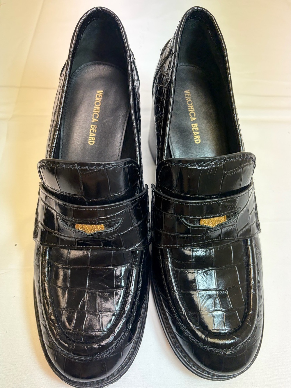 Veronica Brard Penny Block Heel Moccasins